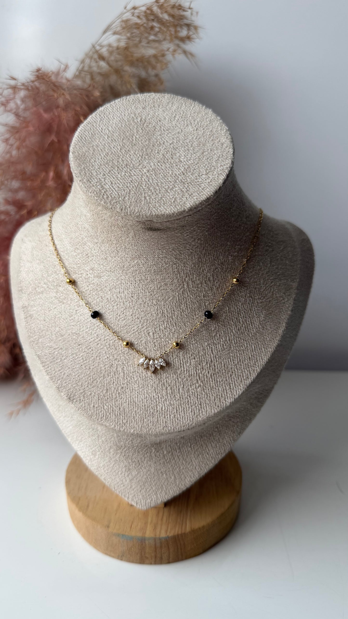 Black bead necklace