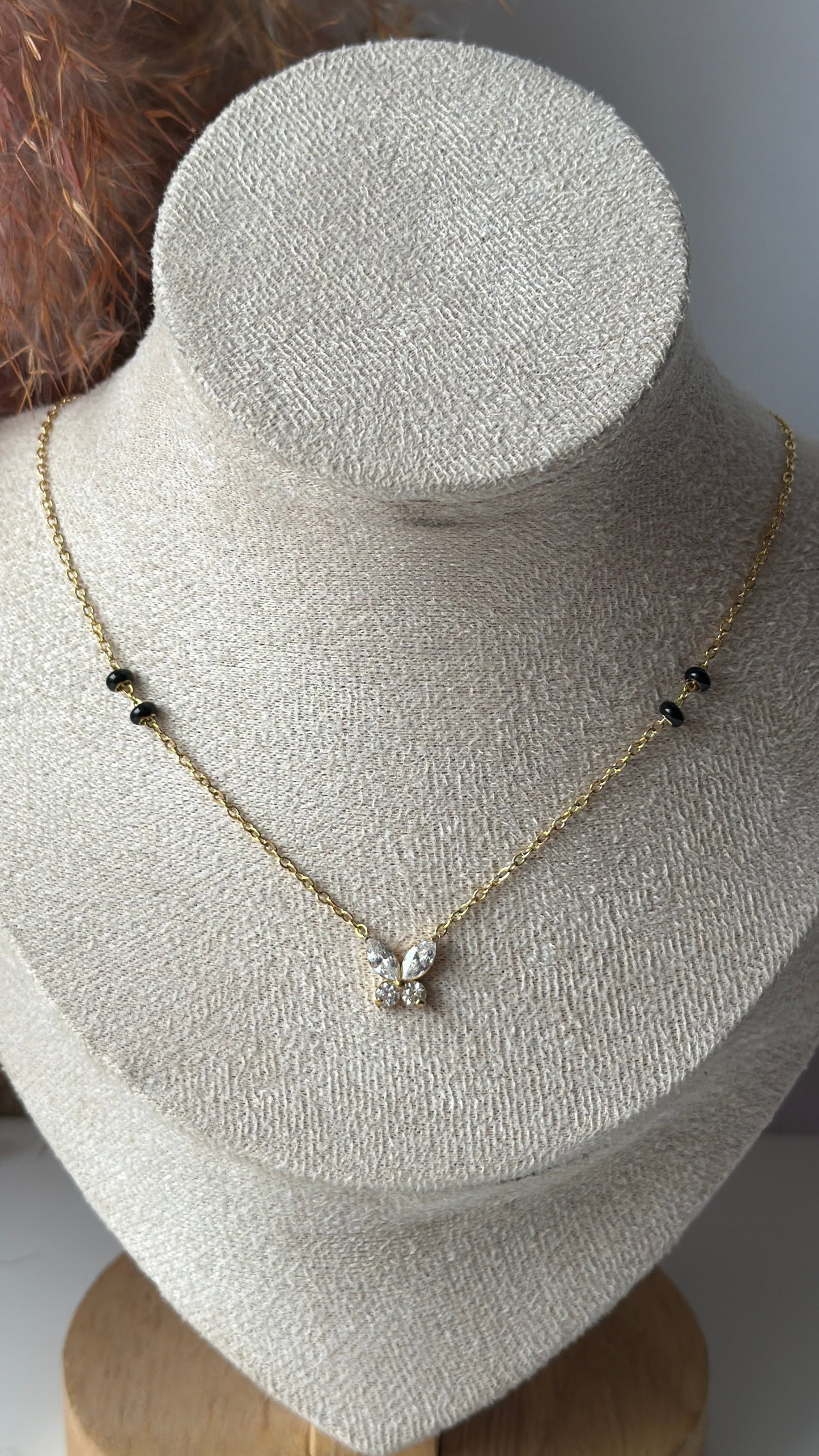 Black bead necklace