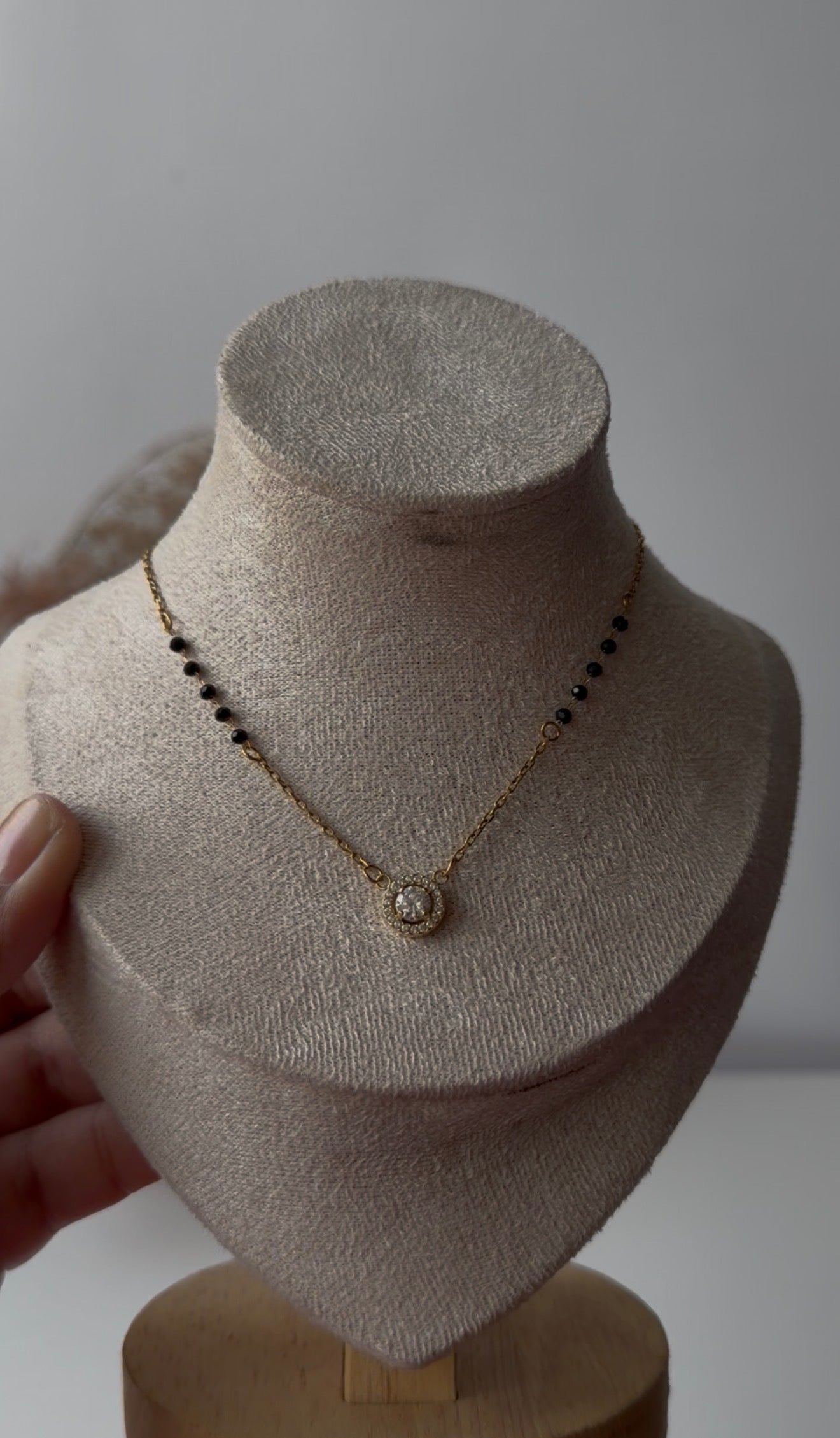 Black bead necklace