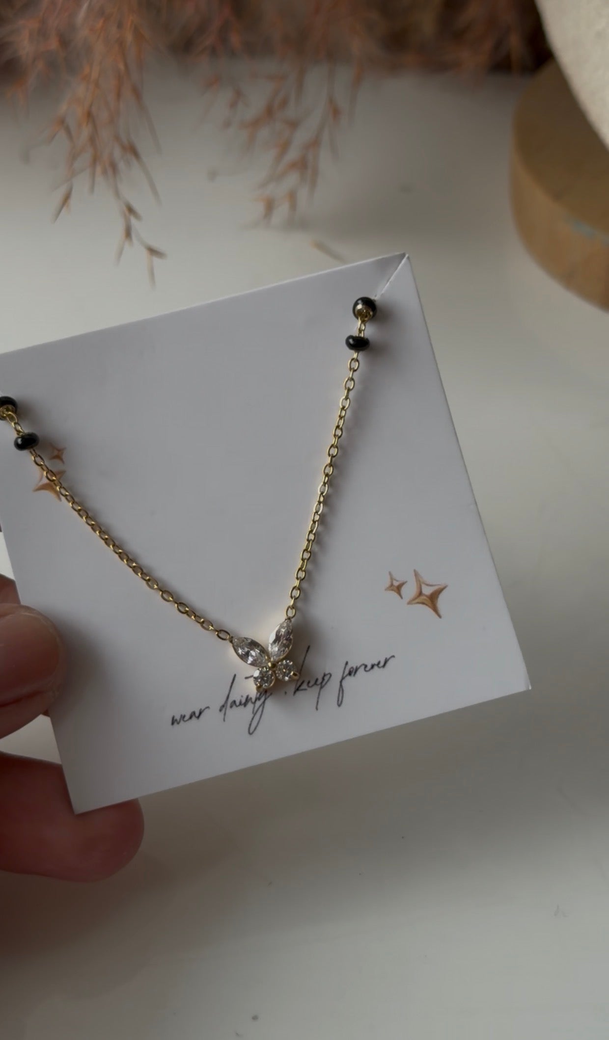 Black bead necklace