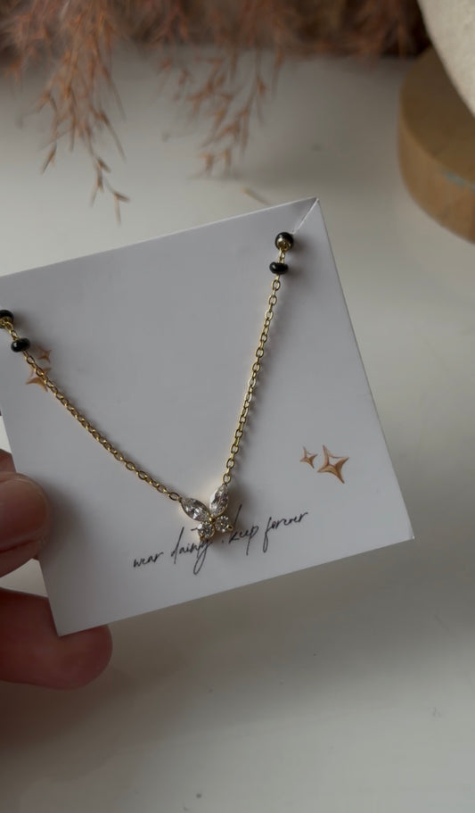 Black bead necklace