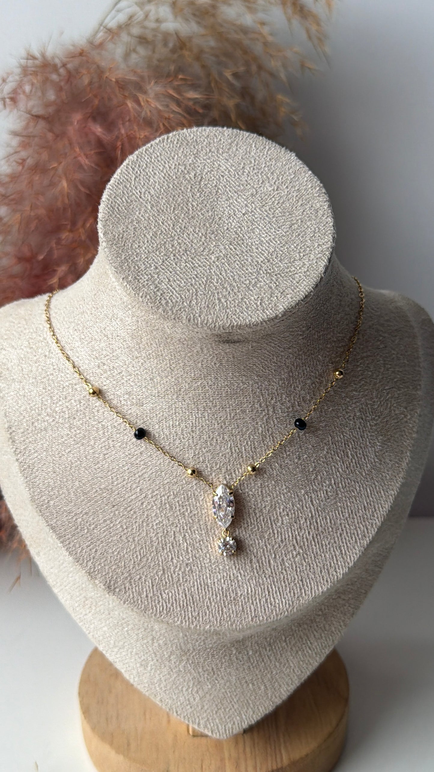 Black bead necklace