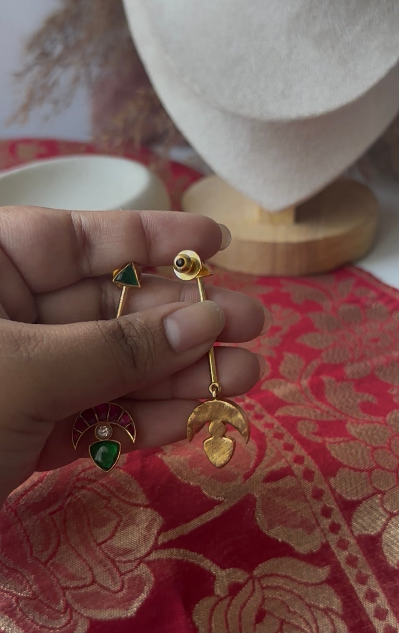 Jadau fusion earrings