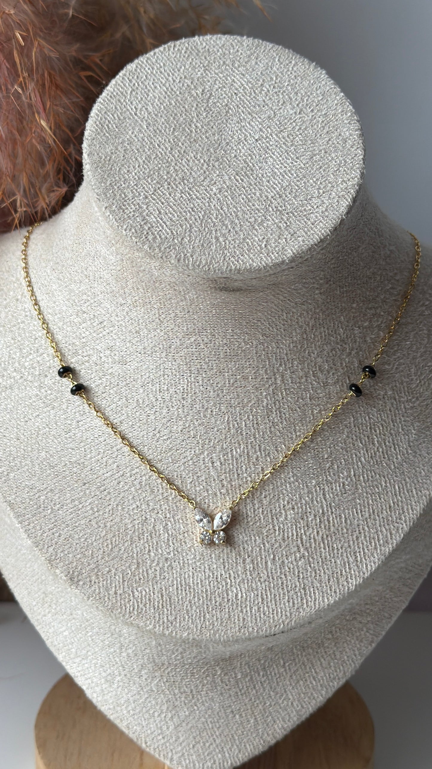 Black bead necklace