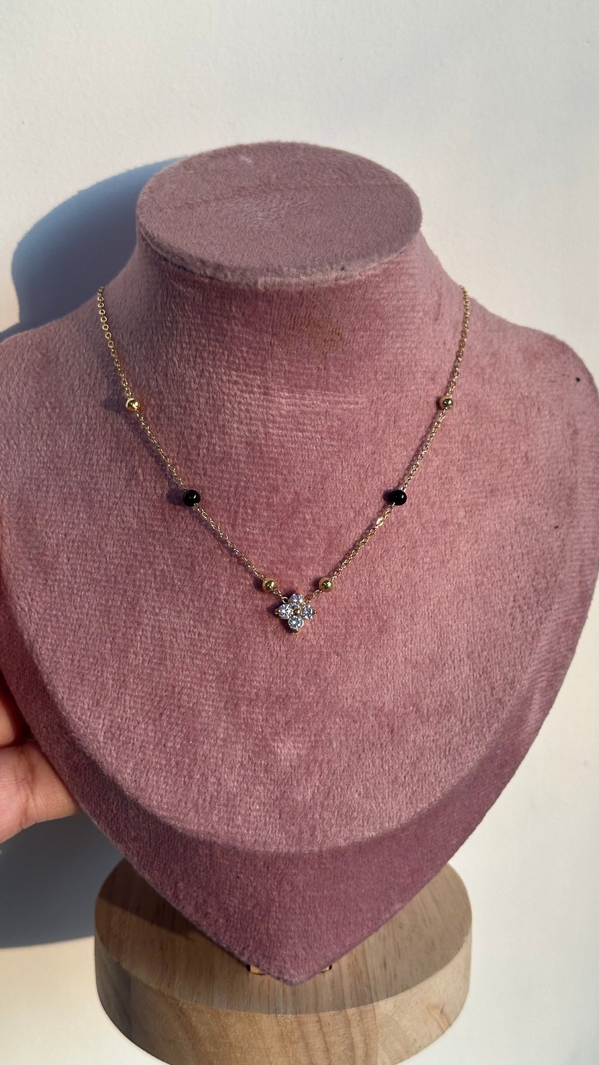 Black bead necklace