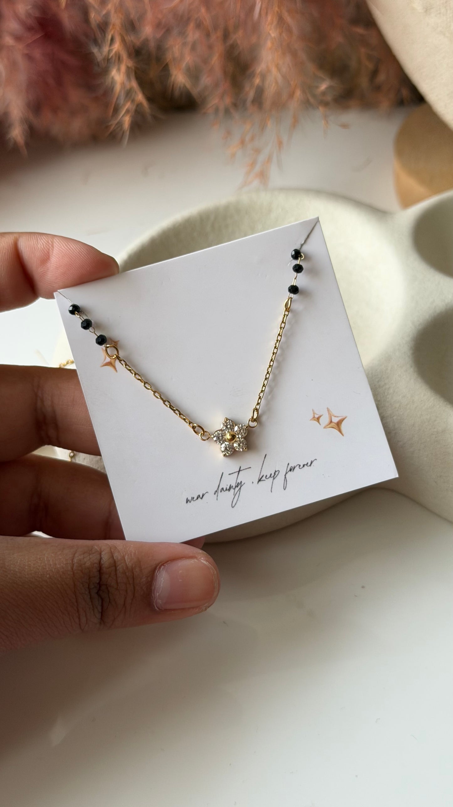 Black bead necklace