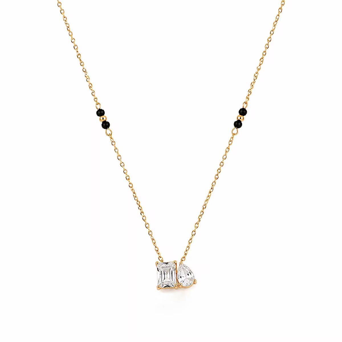 Luma black bead necklace
