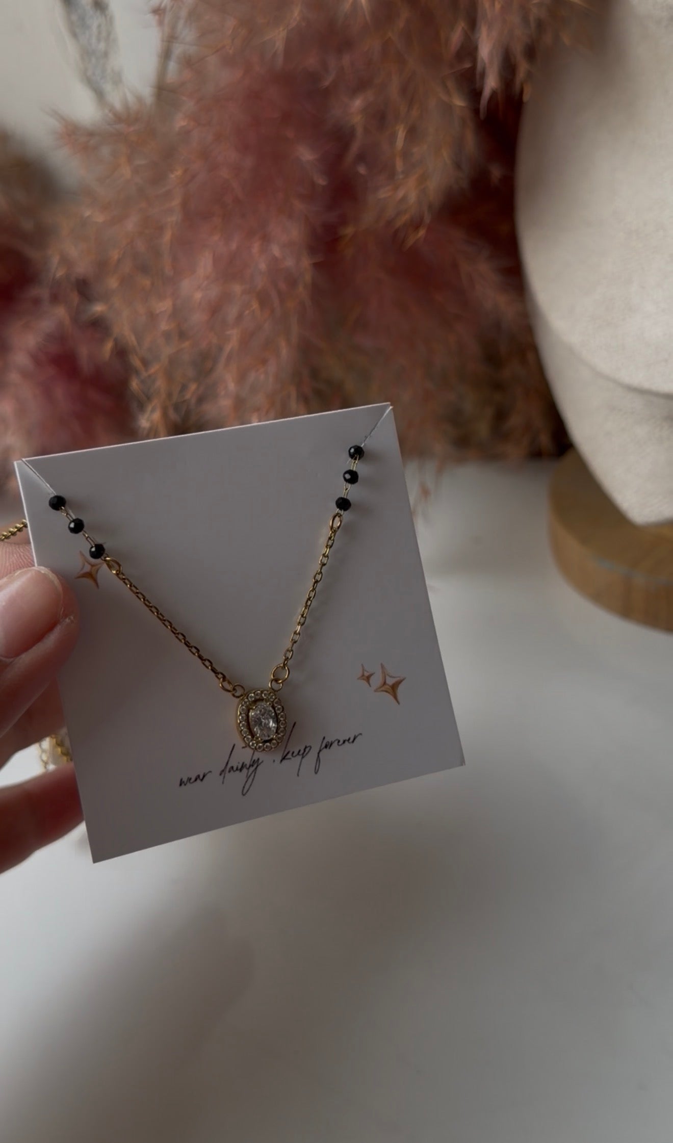 Black bead necklace