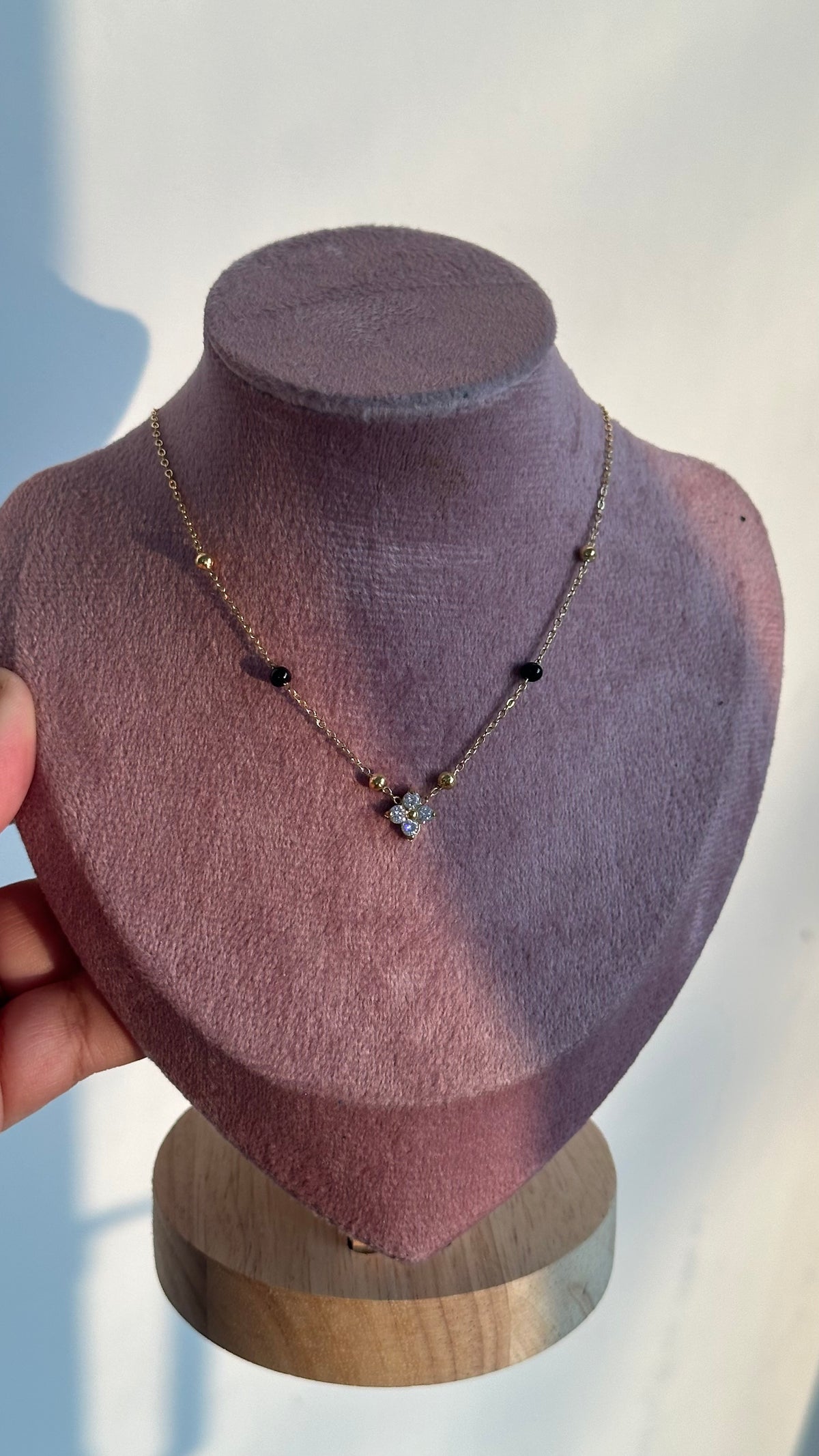 Black bead necklace