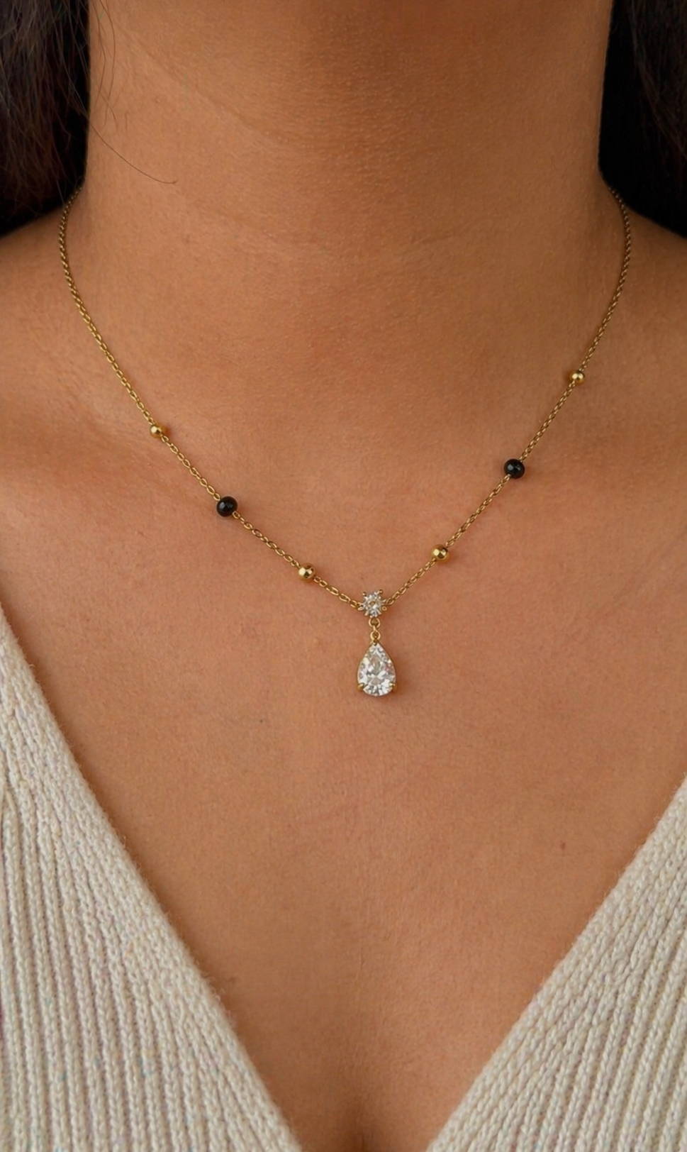 Black bead necklace
