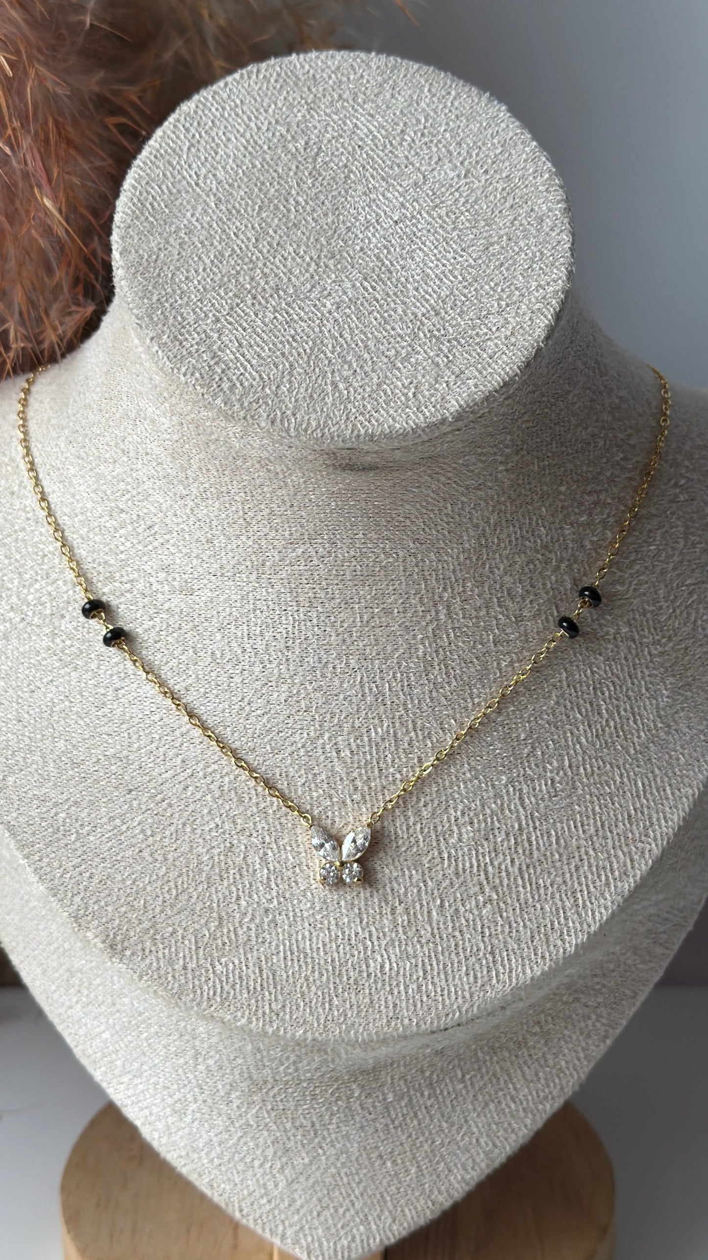 Black bead necklace