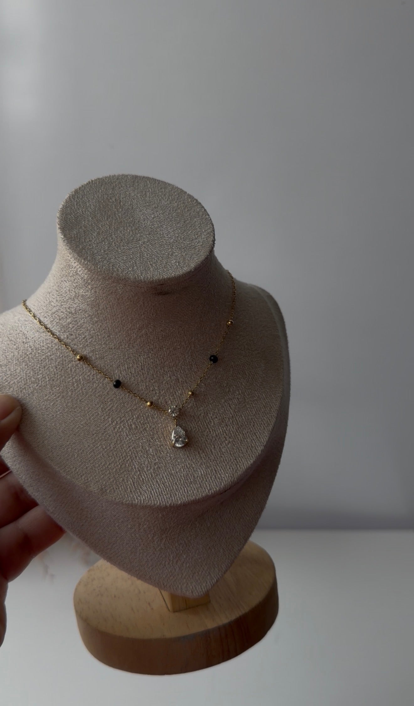 Black bead necklace