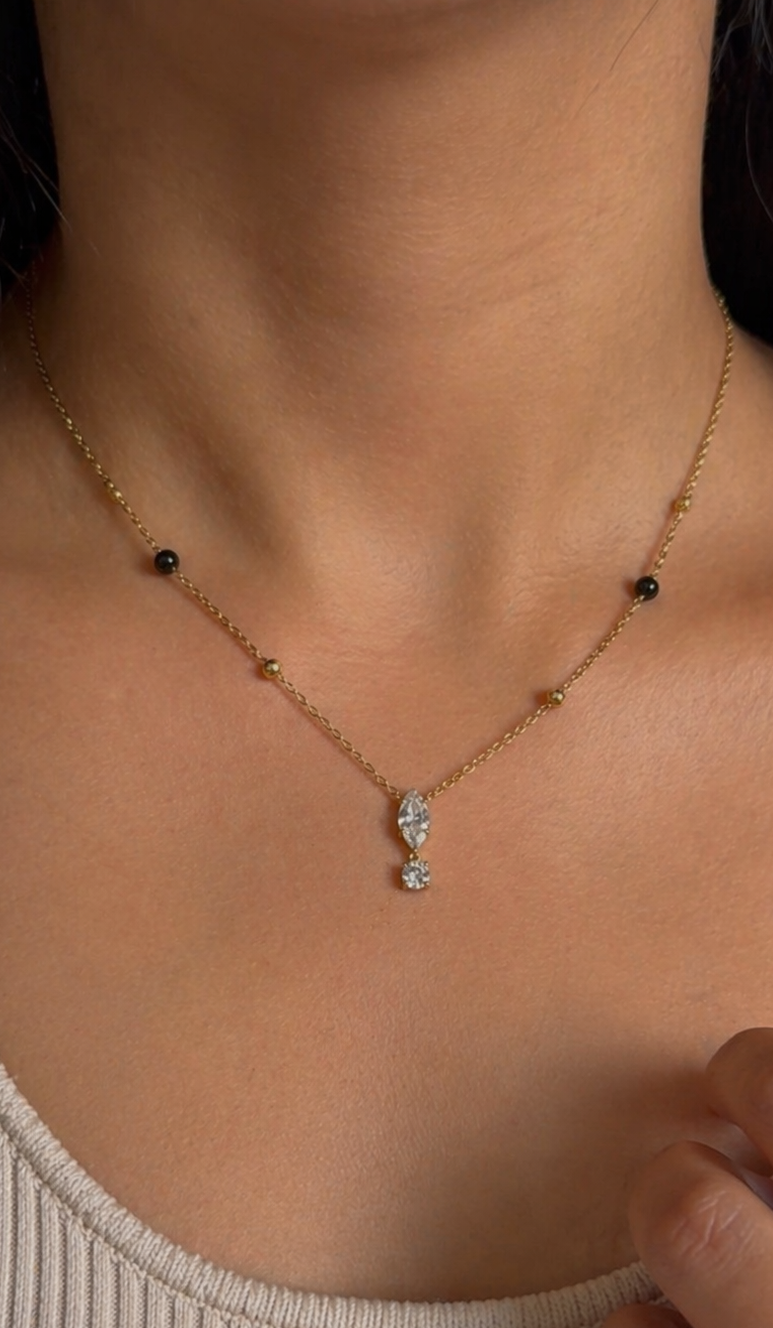 Black bead necklace