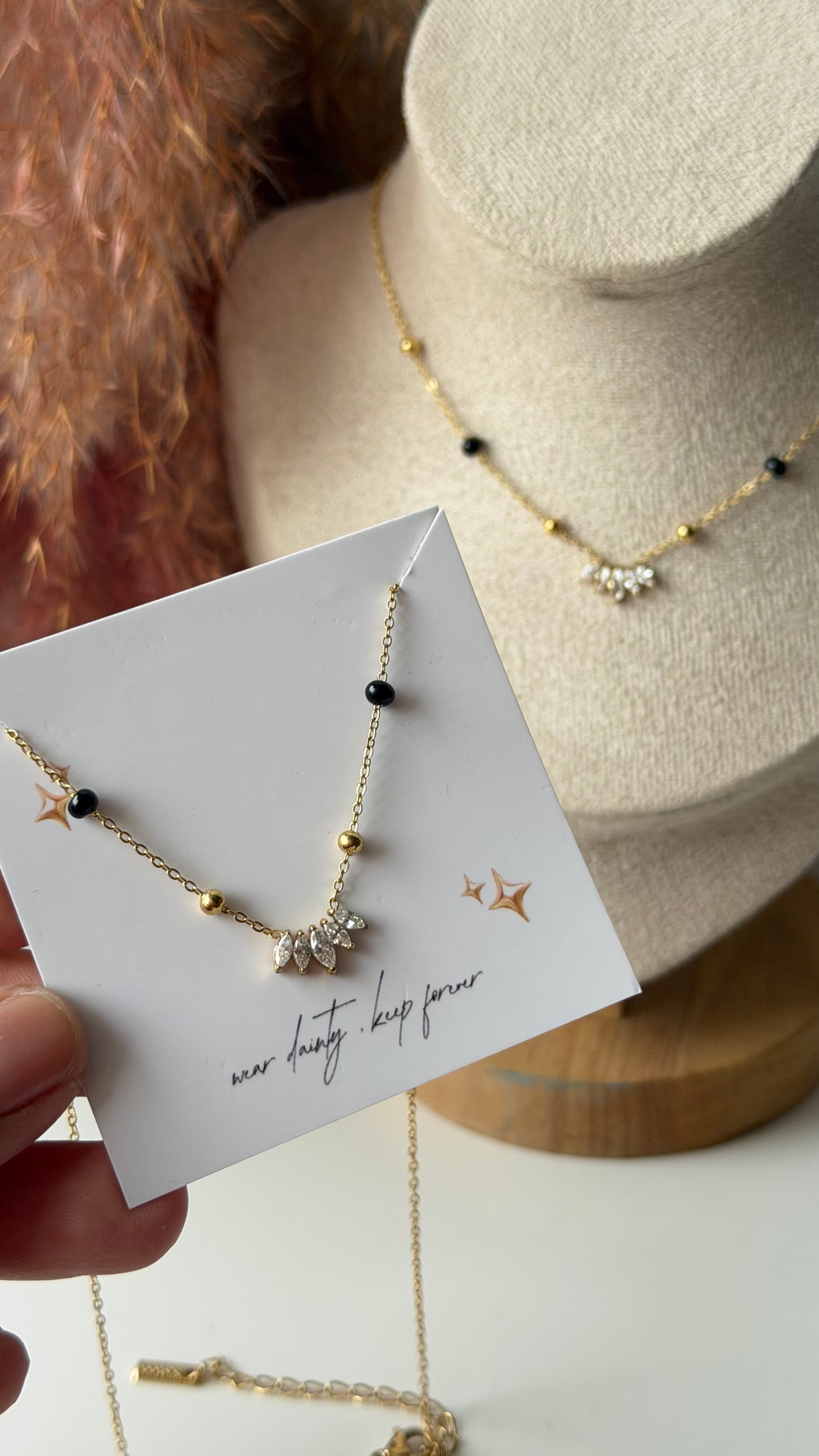 Black bead necklace