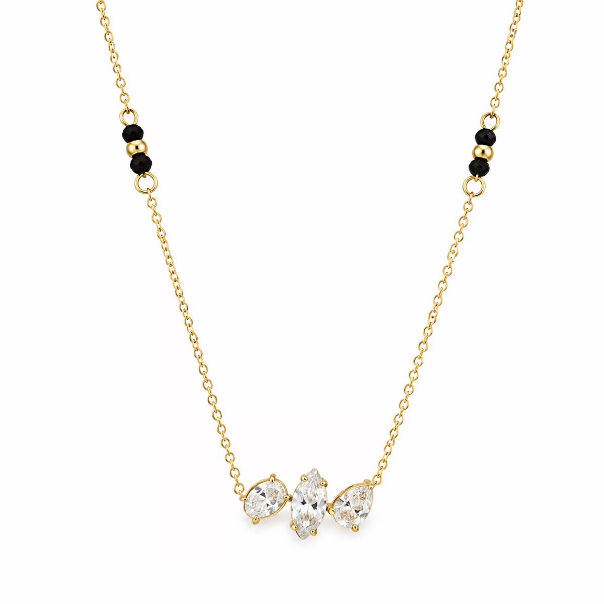Ivara black bead necklace