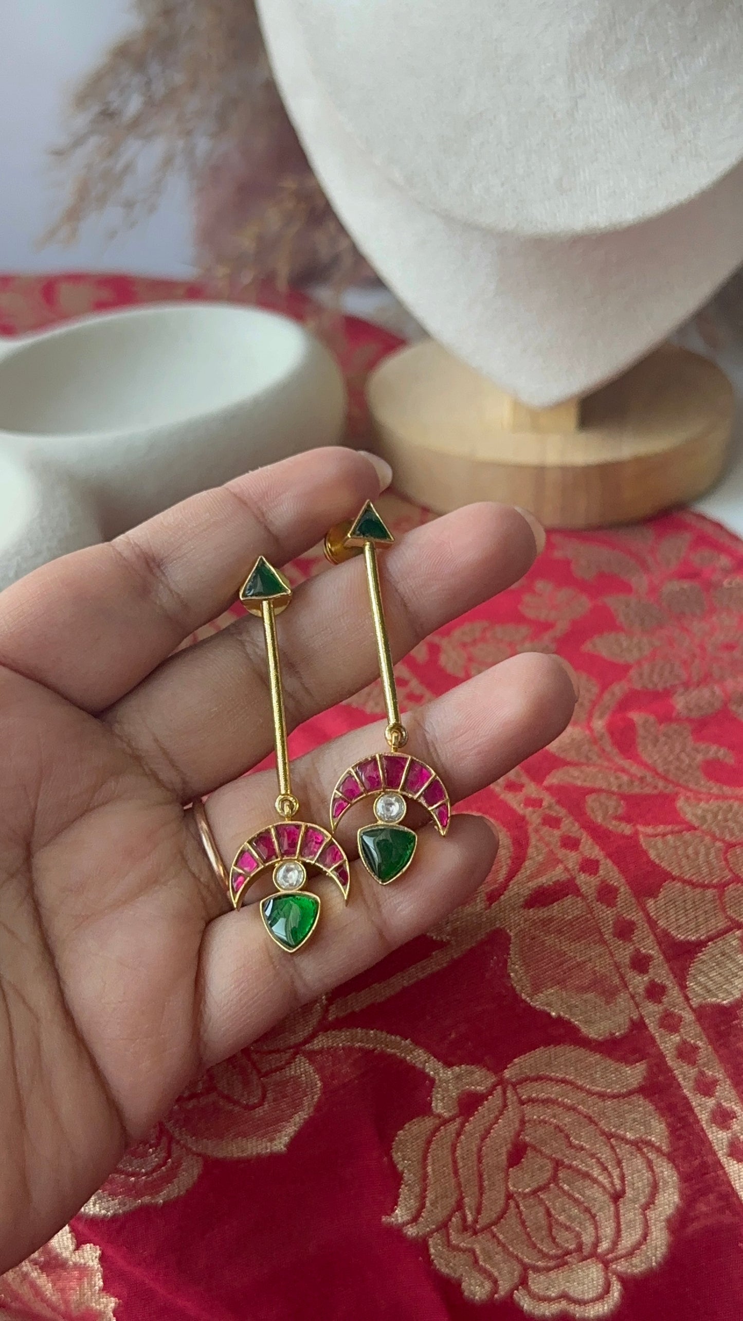 Jadau fusion earrings