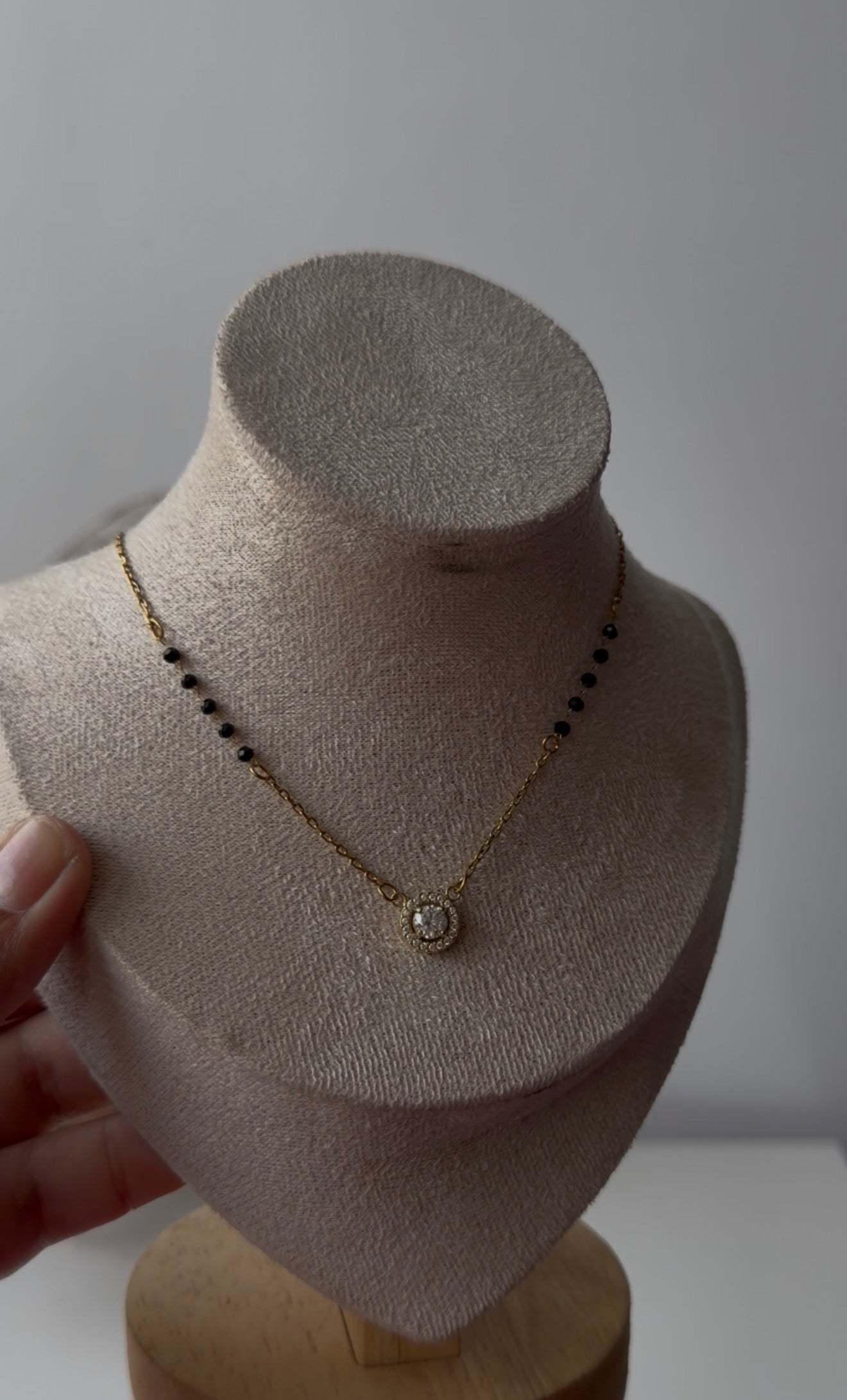 Black bead necklace
