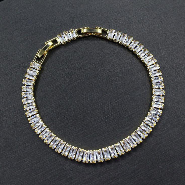 Minimal tennis Bracelet gold